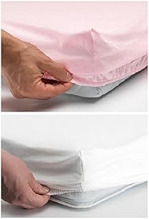 Ikea 2 packs Crib fitted sheet, white, pink 28x52 "