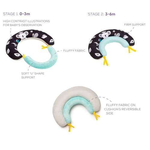 Taf Toys 2-in-1 Tummy Time Support Toy for Newborns & Infants, Soft Panda Support Toy with High-Contrast Crinkle, Baby Development Toy for Neck & Arm Support, Sensory Activity Mat 0-6M