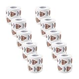 Papel higiénico con patrón divertido, 10 rollos de papel higiénico, papel higiénico de madera virgen de color, papel higiénico grueso, suave, fuerte