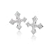 Produktbild MATERIA Damen Ohrstecker Kreuz 925 Silber Zirkonia heraldisch rhodiniert in Schmuckbox #SO-350