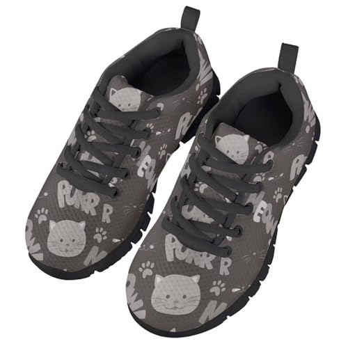 Kids Sneakers Lightweight Cat/Sloth/Koala Graphic Mesh Shoes Little Girls Lace-up Tennis Sneaker for Sport Wear3