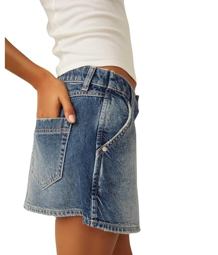 Free People Women's Wynne Denim Skirt, Cornflower4