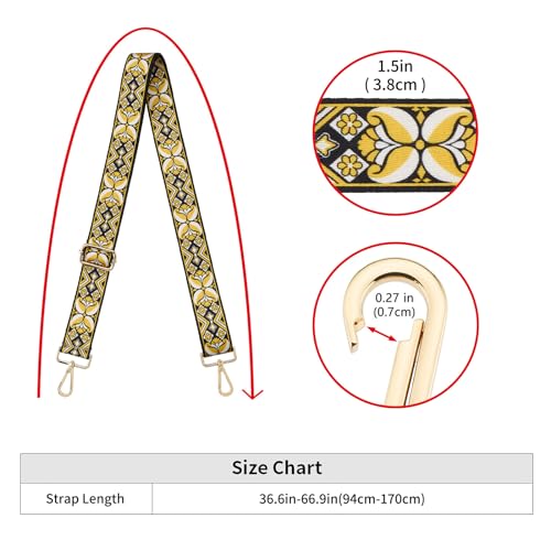 Image of ZOOEASS Wide Shoulder Strap Adjustable Replacement Belt Guitar Style Crossbody Bag Handbag Strap Multicolor Canvas Straps(Wide:1.5in)(Color54)