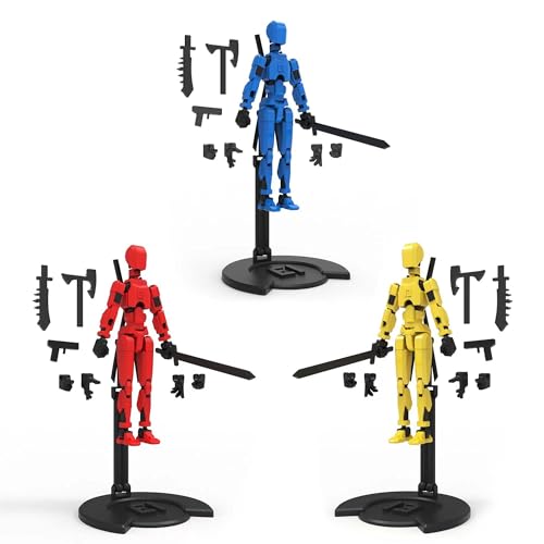 T13 Action Figure, 3 Stück T13 Action Figures 3D-Druck von Beweglichen Figuren mit Mehreren Gelenken, Roboter-Actionfigur, Desktop-Dekorationen (B)