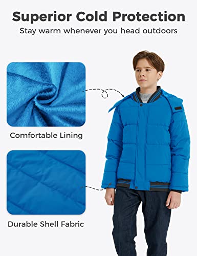 Wantdo Boy's Padded Winter Coat Insulated Warm Puffer Jacket Blue, 14/16 #TOP3