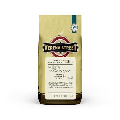 Verena Street 12 Ounce Flavored Ground Coffee, Cow Tipper, Medium