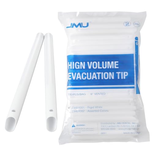 JMU 100 Pcs Dental High Volume Evacuation Tips, HVE Suction Dental Tips
