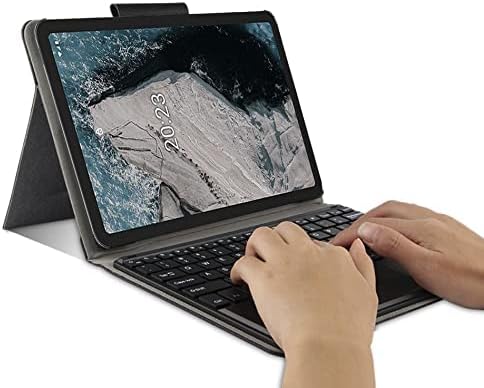 HOM Detachable Wireless Bluetooth Keyboard with Trackpad/Touchpad Tablet Cover Case for Nokia Tab T20 10.36" 2021