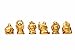 BRABUD Feng Shui 2'' Golden Resin Laughing Buddha Statue Figurines Set of 6 BS019