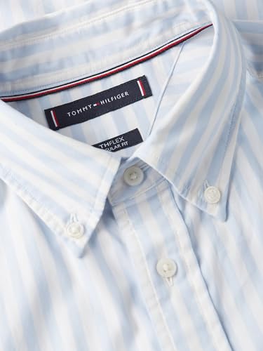Image of Tommy Hilfiger Men's Short Sleeve Poplin Shirts in Regular Fit, Men's Button Down Shirts