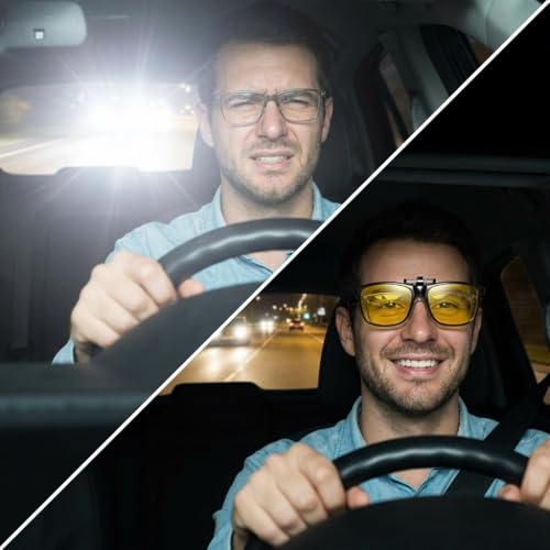 Image of Polarized Clip-on Sunglasses Anti-Glare UV Protection Driving Sun Glasses Over Prescription Glasses