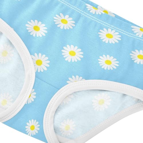 Cotton Girls Underwear Toddlers Daisy Flowers Sky Blue Panties for Girl Florals Kids Briefs Undies 2t4