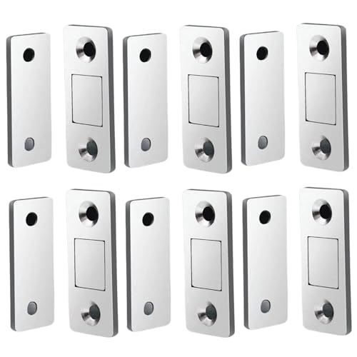 6 Pairs Cabinet Magnets Ultra Thin Invisible Stainless Steel Strong Magnetic Door Catch Heavy Duty Concealed Self-Adhesive Stick on Drawer Magnets for Cupboard Wardrobe Closet