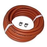 INTERGAS LPG Gas Hose Kit 8mm – Flexible High Pressure Rubber Pipe with 2 Jubilee Clips – Safe Leak-Free Hose for Propane & Butane Appliances – Ideal for BBQs, Heaters, Stoves & Outdoor Cooking (2M)