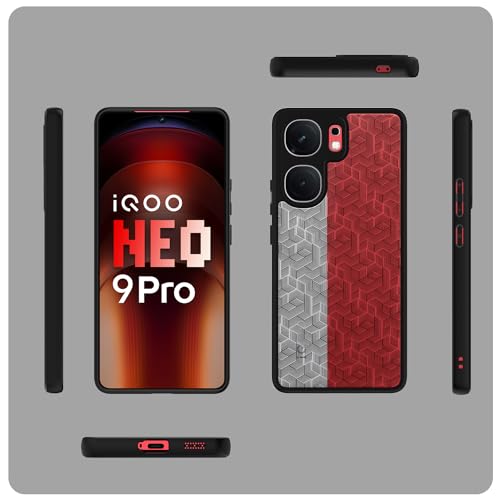 Image of KAPAVER Hybrid Back Cover Case Compatible with iQOO Neo 9 Pro 5G (PC+TPU) (Stripe Cub Black)