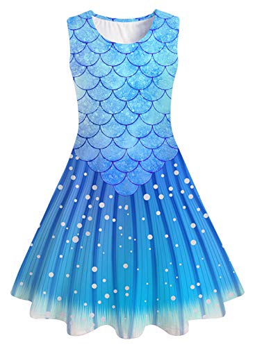 Funnycokid Big Girls Back to School Dress Teens Sleeveless Party Dresses 10-13 Year Old