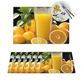 Platzdeckchen-Set, hitzebeständig, rutschfest, für Esstisch, Orangen, Orangensaft, PVC, gewebtes Tischset, abwischbar, für Innen- und Außenbereich, waschbar, Tischsets, 4-teilig