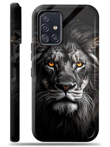 for Samsung Galaxy A71 5G Case with Screen Protector, Magnetic Wireless Charging, Military Grade Shockproof Dual Layer Cover for Samsung A71, Lion 02