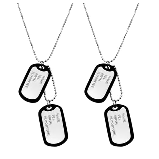 TUONYIS 2 Pièces Collier Plaque Militaire Homme, Plaques Personnalisées de Style Militaire avec Chaîne Boule Chaîne Militaire Personnalisé, Armée Style Militaire Dog Tag en Acier (Argent)