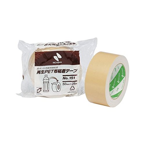 （業務用セット） ニチバン 再生PET布粘着テープ 151-50 1巻入 〔&times;10セット〕