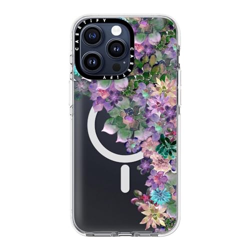 Coque iPhone 15 Pro Max transparente antichoc compatible MagSafe CASETiFY Succulent