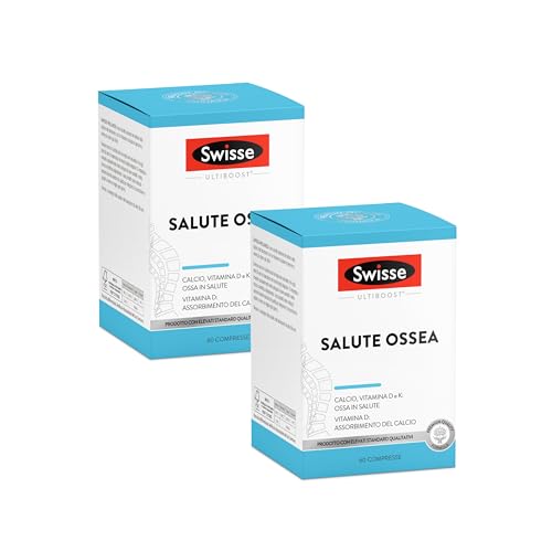 SWISSE Ultiboost - Integratori Alimentari con Vitamina D3 K2 e Calcio, Integratore Donna e Uomo per Mantenimento di Ossa Sane e della Funzione Muscolare, Made in Italy, 120 Compresse Divisibili in 2