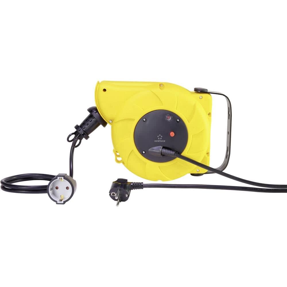 Renkforce RF-3349118 - Avvolgicavo da parete, 9 m, colore: Nero