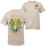 Corona Extra La Vida Mas Fina Bottle Front and Back Print T-Shirt (Large) Beige