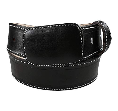 2” Men`s Heavy Duty Leather Work Belt Hand Made Color Brown/Black