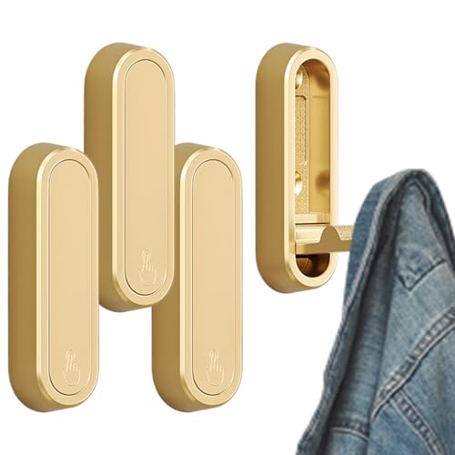 Ganchos de pared plegables, ganchos de pared plegables, 4 organizadores de almacenamiento decorativos resistentes, soporte que ahorra espacio para abrigos, toallas, sombreros, bolsos, llaves