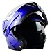 ILM 10 Colors Motorcycle Flip up Modular Helmet DOT (L, Blue)