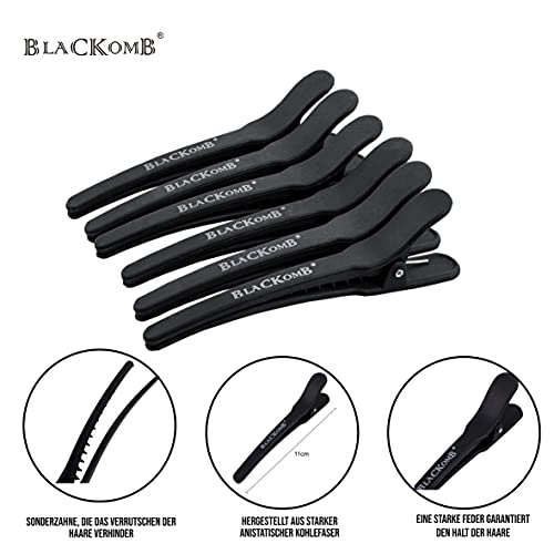 Ponik's Straight Carbon Hair Clips, Hair Clips, Hair Clips, Hair Clips for Hairdressers, Hair Clips, Hair Cutting, Pack of 6 - Image 2