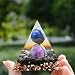 Pirámide de cristal Orgone Amatista obsidiana abrazada por el círculo de cobre Chakra Reiki Meditación Pirámide