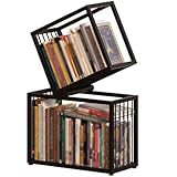 【Robustes Bücherregal aus Metall】: Hergestellt aus massivem Eisen und mit Hochtemperaturlack behandelt, rostet und verblasst es nicht, ist geruchsneutral und langlebig. Die robuste Konstruktion sorgt für lange Haltbarkeit