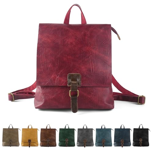 Image of Women's Fashion Backpack Purse Multipurpose Design Convertible Satchel Handbags Shoulder Bag Travel bag (Rose)