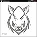 Unbekannt Set of 2 Wild Boar Stickers Hunting Car Motorcycle SUV Caravan Glass Mirror Vinyl Decal Sticker Carved Silver (Satin Finish) 14x18cm