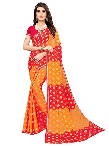 Image of AKHILAM Women's Chiffon Saree With Blouse Piece(AJLI2101-parent)