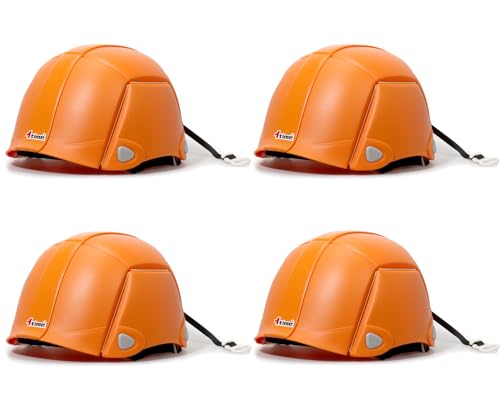 4 Pcs Foldable Hardhats Safety Helmet Bloom Outdoors Workplace Earthquake Helmet Offices Public Facilities of Disaster Helmet Hardhats (Orange)