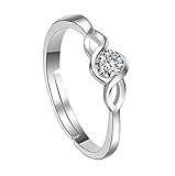 1 anillo de plata con forma de hoja retro y diamante, tamaño ajustable, anillo abierto para fiesta de boda o pulgar, muy práctico y popular Durability
