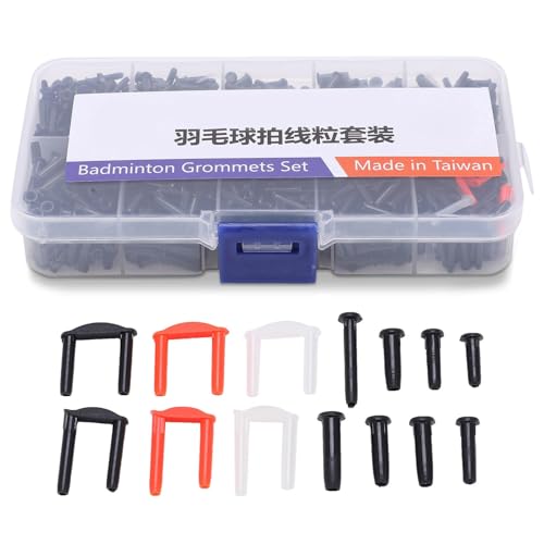 HERCHR Badminton Grommets, 1 Box Universal Badminton Racket Grommets Set with Racquet Eyelets Bucket String Protector Stringing Tools Racquet Grommets Eyelets Replacement