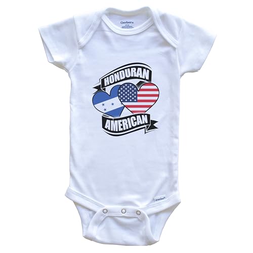 Really Awesome Shirts Honduran American Hearts USA Honduras Flags Baby Bodysuit