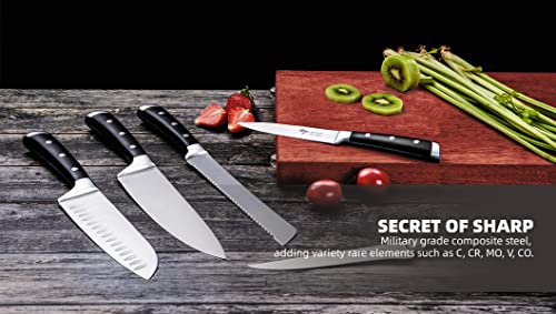 Mad Shark Knife Set, Professional 5 Piece Kitchen Chef Knife Set, German High Carbon Stainless Steel Ultra Sharp Knives Sets, Ergonomic Handle Home Cooking Perfect Cutlery Set Gift #TOP6