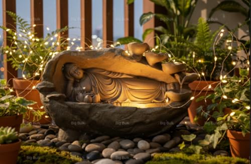 Image of Sleeping Buddha Fountain for Living Room Home Decor Garden Decoration and Drawing Room (86.36 x 35.56 x 53.34)