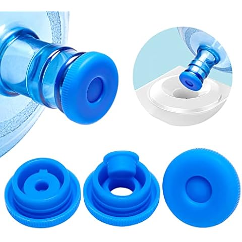 3 & 5 Gallon Water Jug Cap Reusable - Water Bottle Caps Fits 55mm Bottles,Silicone Non- Spill Lids for Anti-Splash (3 Pack) Cover