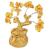 iplusmile Árbol Fortuna de Citrino Adorno Artesanal Hogar Adorno de Escritorio Decorativo Bar Salón