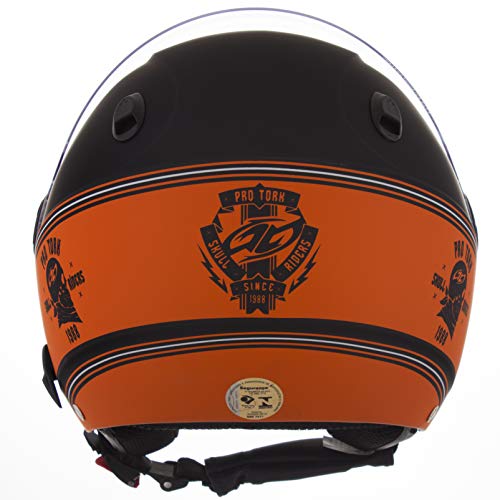 Pro Tork Capacete New Atomic Skull RideRosa Hd Fosco 56 Preto/Laranja