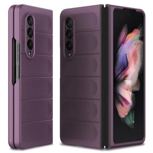 BonYonka Hülle Kompatibel mit Samsung Galaxy Z Fold 3 Hard PC Stoßfest Schutzhülle Kratzfest Rugged Cover Rundumschutz Schutzhülle mit Kameraschutz Lila