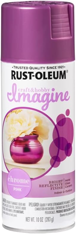 Rust-Oleum Imagine Craft & Hobby Colored Chrome Spray Paint Chrome Pink, 10 oz.