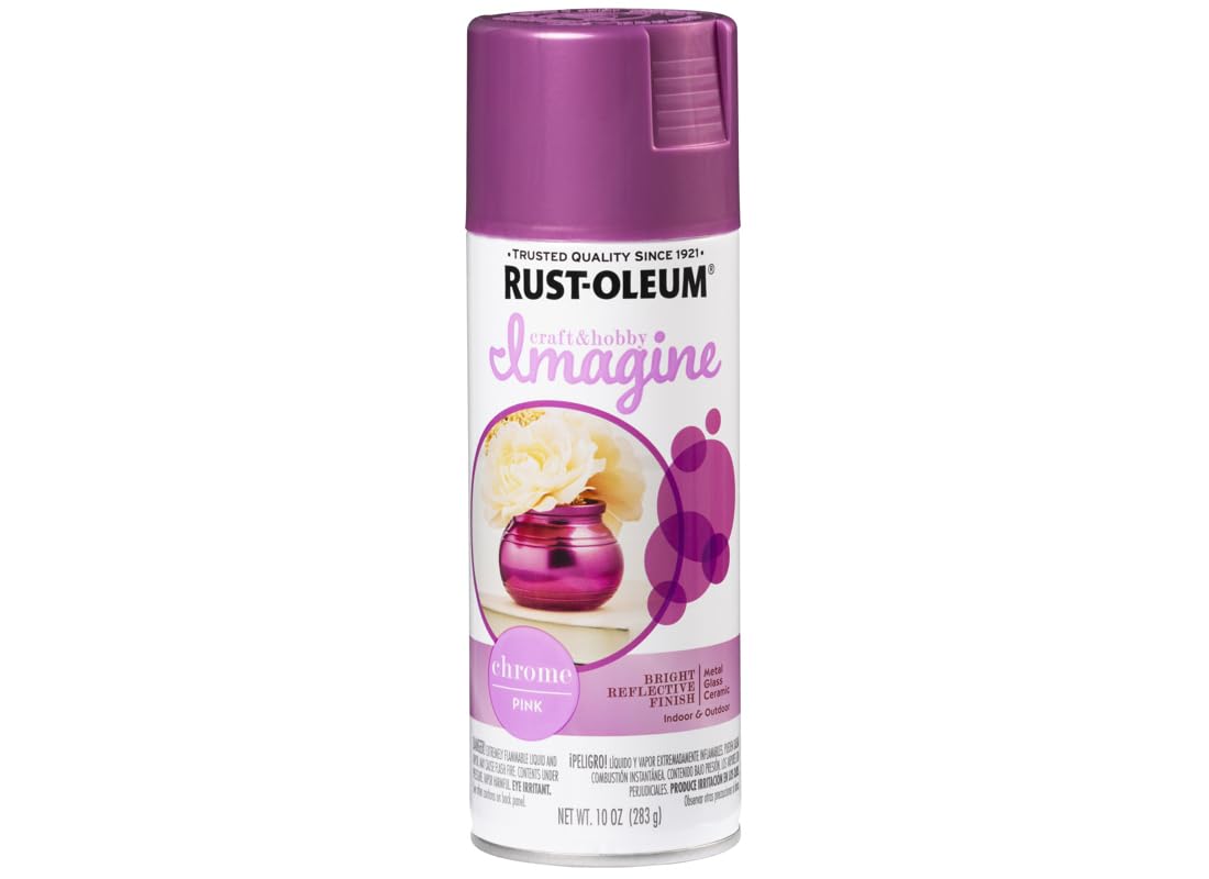 Rust-Oleum Imagine Craft & Hobby Colored Chrome Spray Paint Chrome Pink, 10 oz.