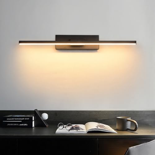Aplique de pared interior LED giratorio de 40cm negro con luz cálida